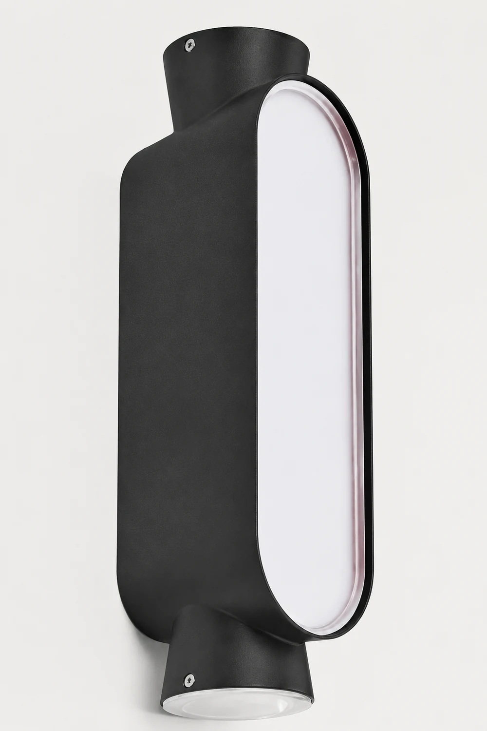 Pena Minimalist Up/Down Acrylic Outdoor Wall Lamp, Black/White - Lumpaz