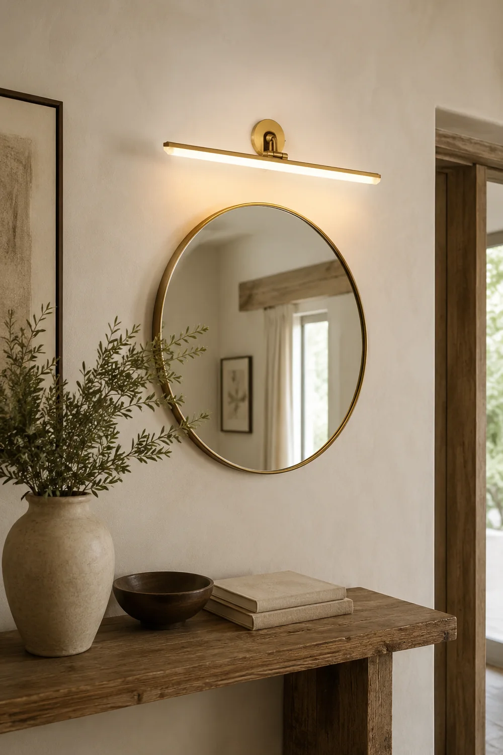 Leigh Retro Linear Metal/Acrylic Wall Lamp, Brass - Lumpaz