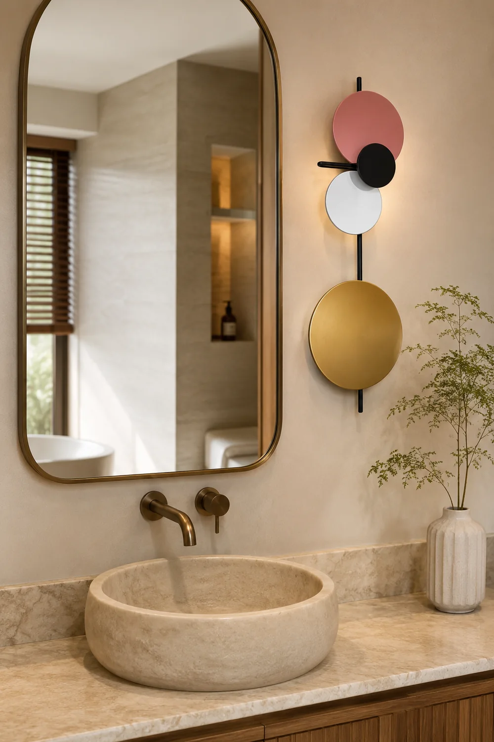 Emyr Modern Circular Metal Wall Lamp, Living Room - Lumpaz