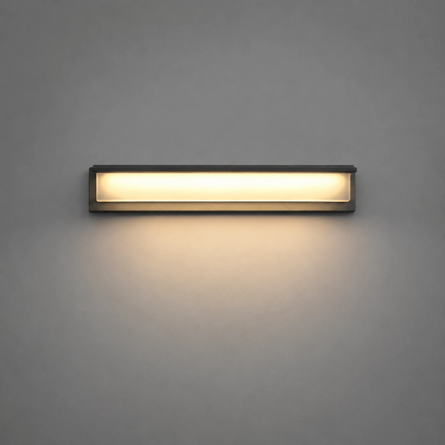 Orr Modern Rectangular Metal/Acrylic Outdoor Solar Wall Lamp, Black - Lumpaz