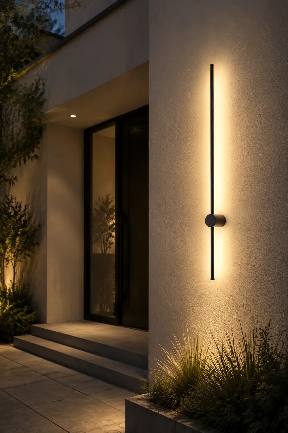Edge Minimalist Rotatable Linear Outdoor Wall Lamp Black Corridor - Lumpaz