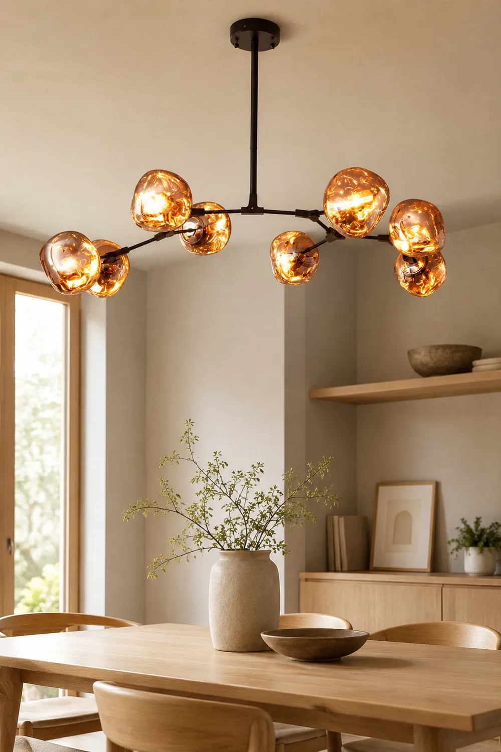 Mirza Modern Globe Lava 3 Pendant Light Fixture 3/6/8 Head - Lumpaz