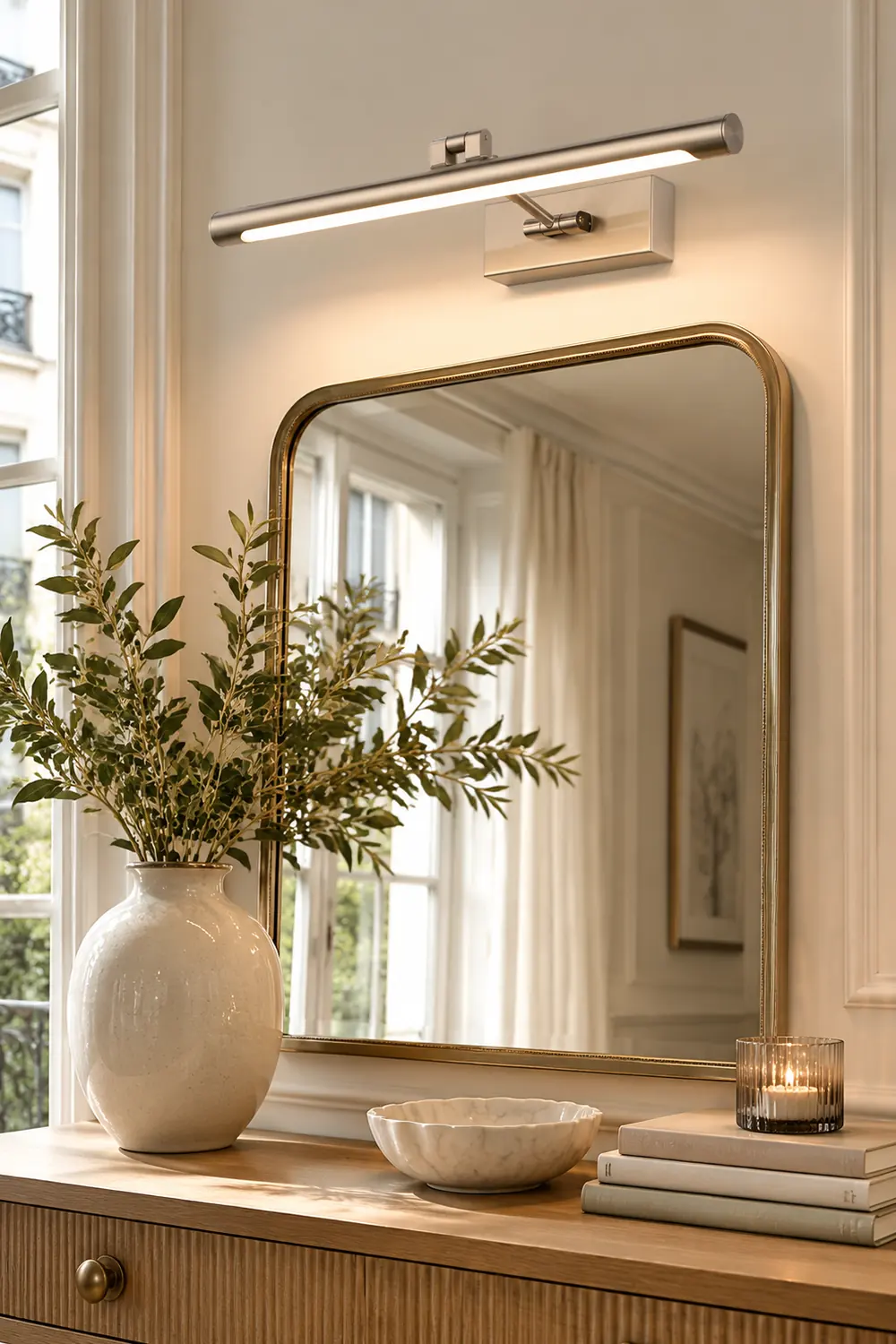 Leigh Modern Linear Metal/Acrylic Wall Lamp, Champagne Gold - Lumpaz