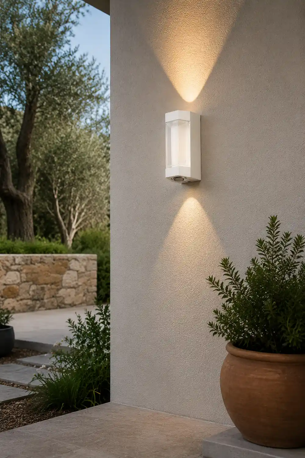 Orr Nordic Up Down Acrylic Outdoor Wall Lamp, White/Black - Lumpaz