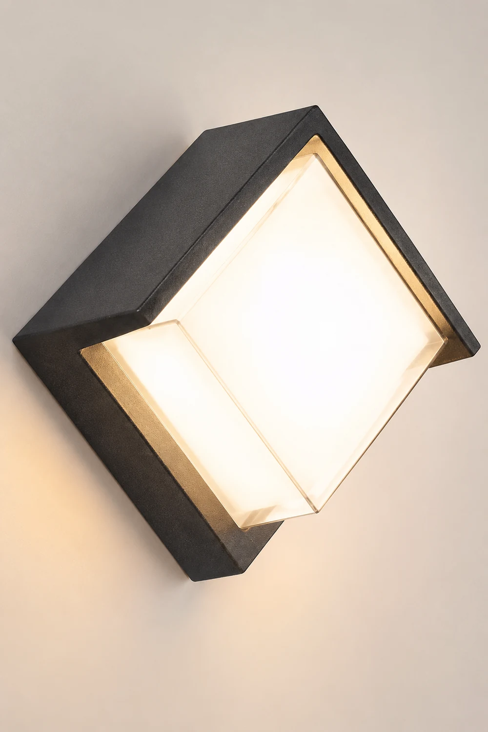 Orr Modern Square Metal Outdoor Wall Lamp, Black/White - Lumpaz