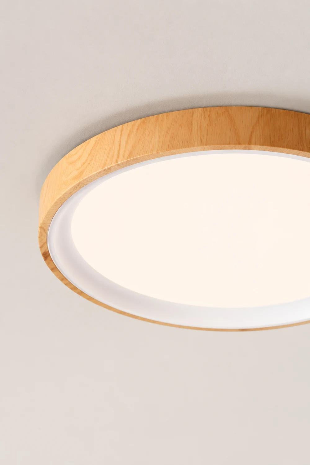 Quinn Modern LED Flush Mount Lighting White Wood/Acrylic Kitchen - Lumpaz