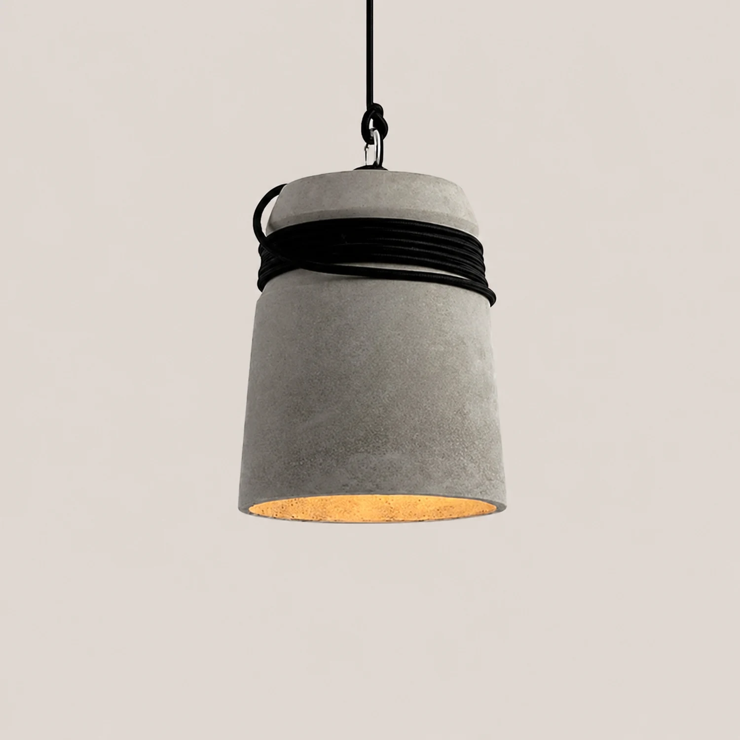 Zaid Industrial Pendant Light, Cement & Metal - Lumpaz