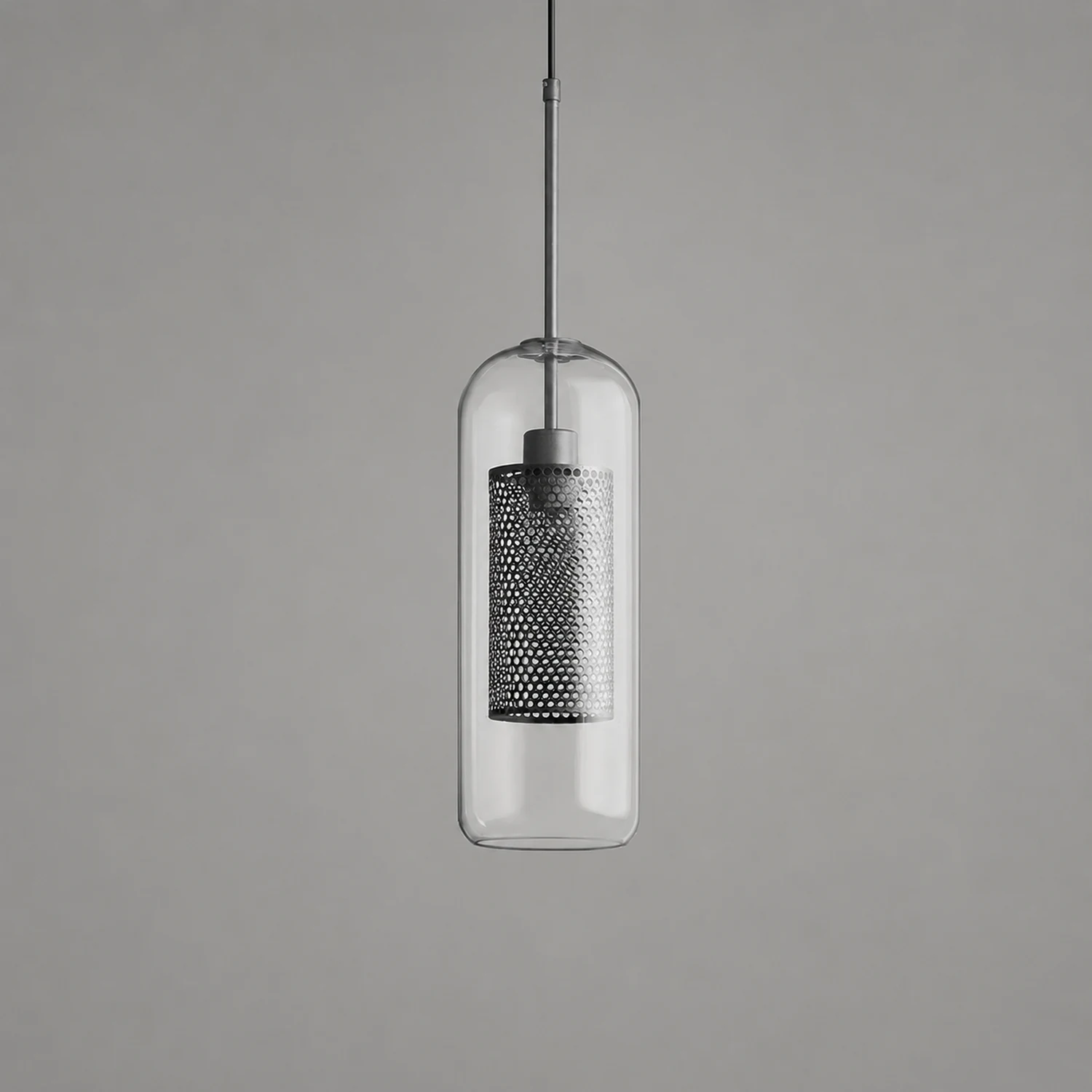 Oneal Contemporary Golden Pendant Light, Metal/Glass, Globe/Cylindric - Lumpaz