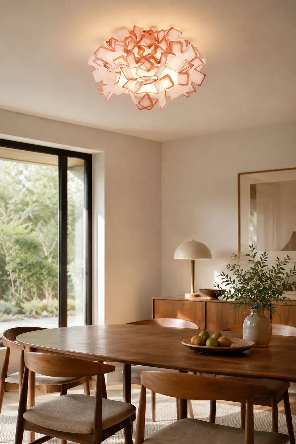 Morandi Art Deco Flower Acrylic Flush Mount Ceiling Light 7 Colors - Lumpaz