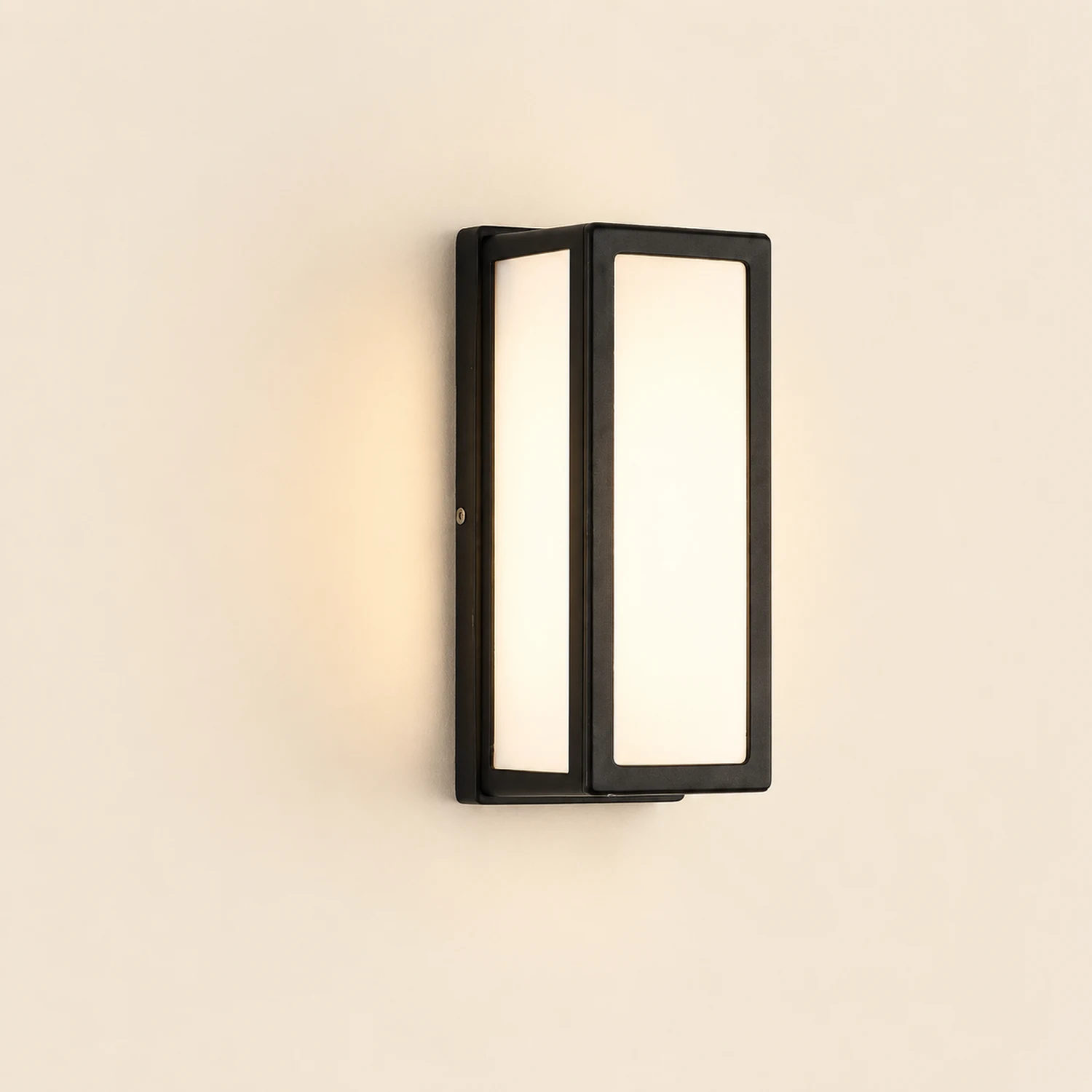 Orr Modern Waterproof Metal Cross Outdoor Wall Lamp, Black - Lumpaz
