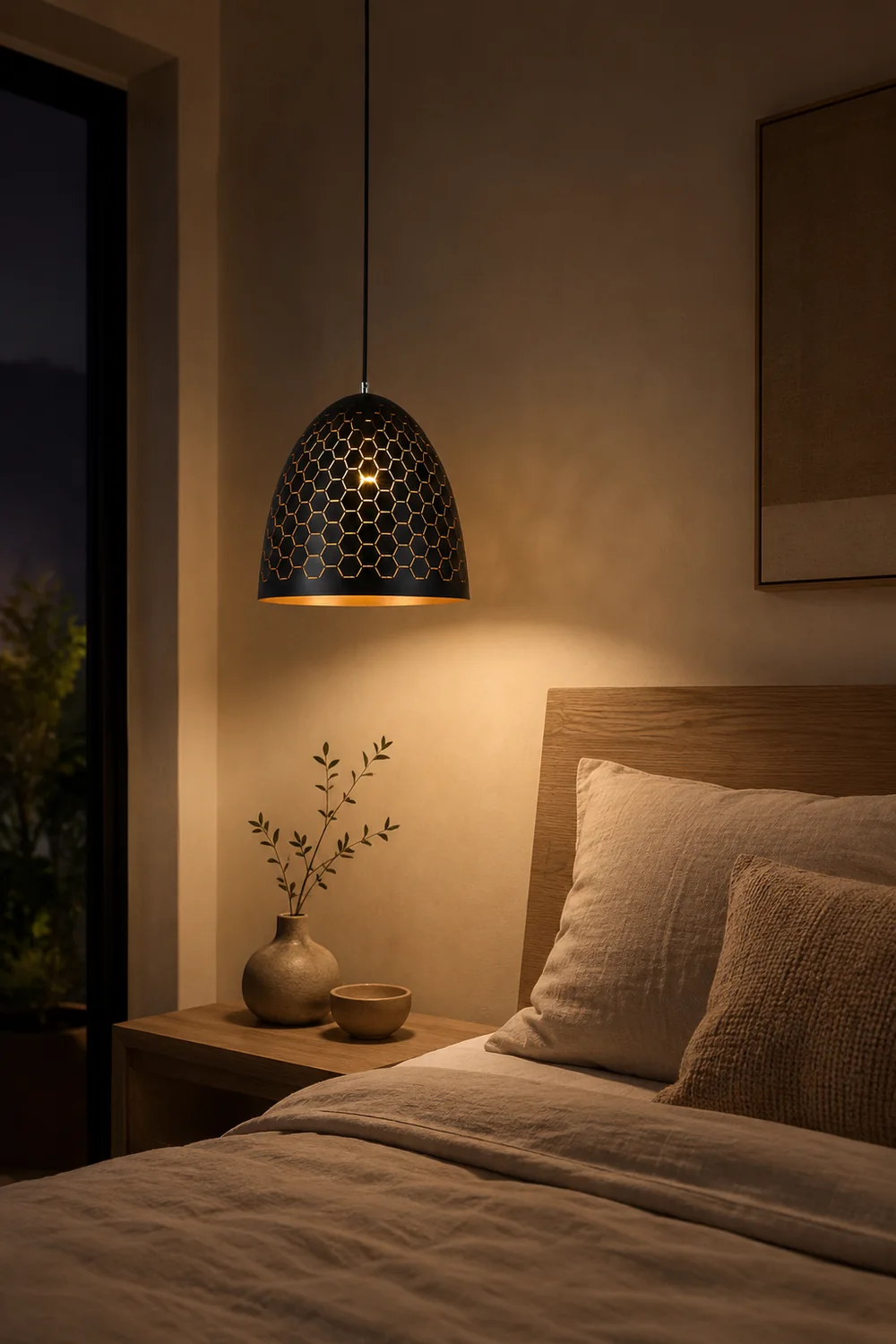Nazifa Modern Dome Metal Black Pendant Light - Lumpaz