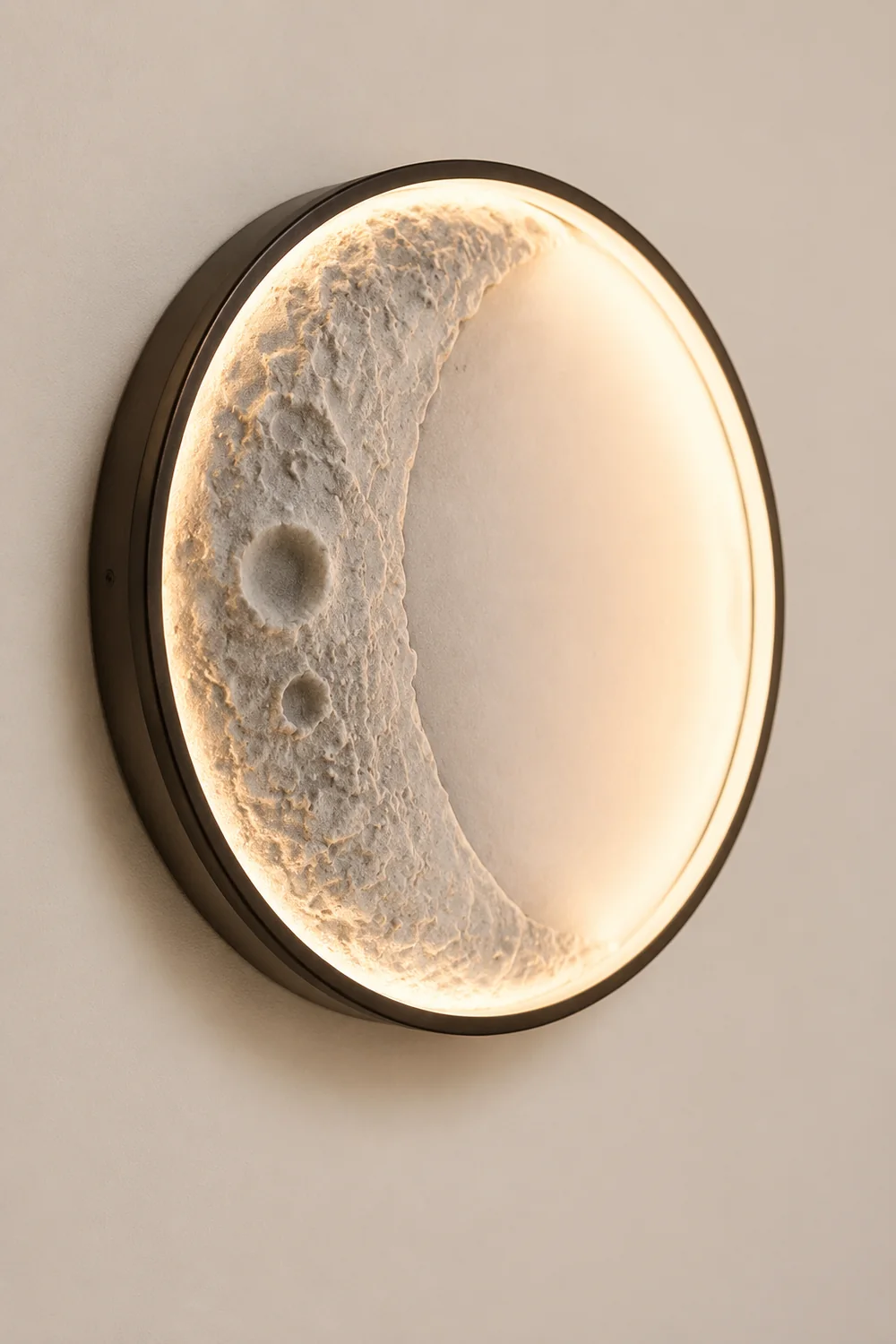 Elif Outdoor Wall Lamp Moon Modern, Led, Black, Courtyard - Lumpaz