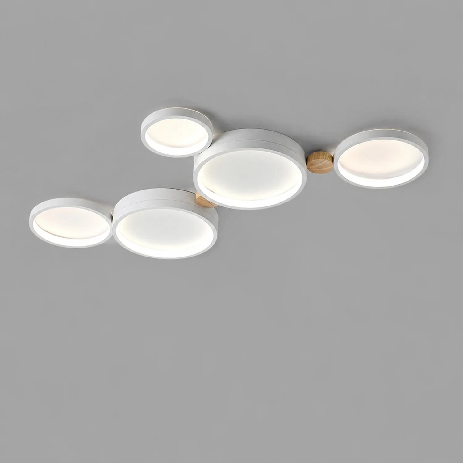 Sienna Round Flush Mount Ceiling Light White Gray Green Bedroom - Lumpaz
