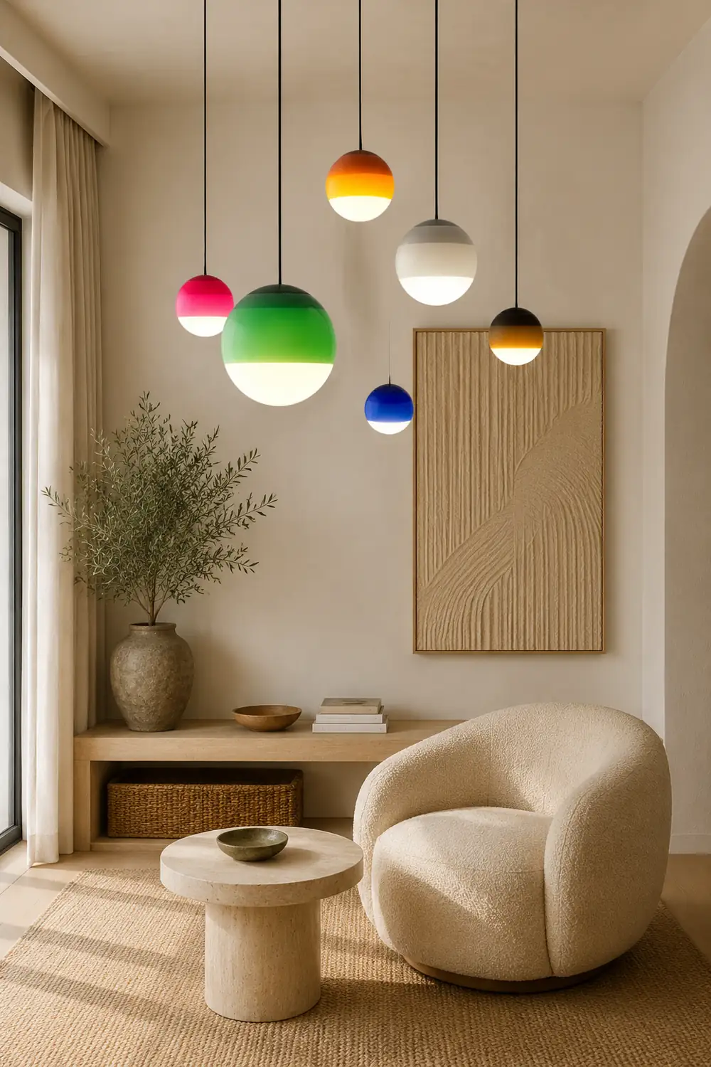 Hailie Contemporary Colorful Glass Bubble Pendant Light - Lumpaz