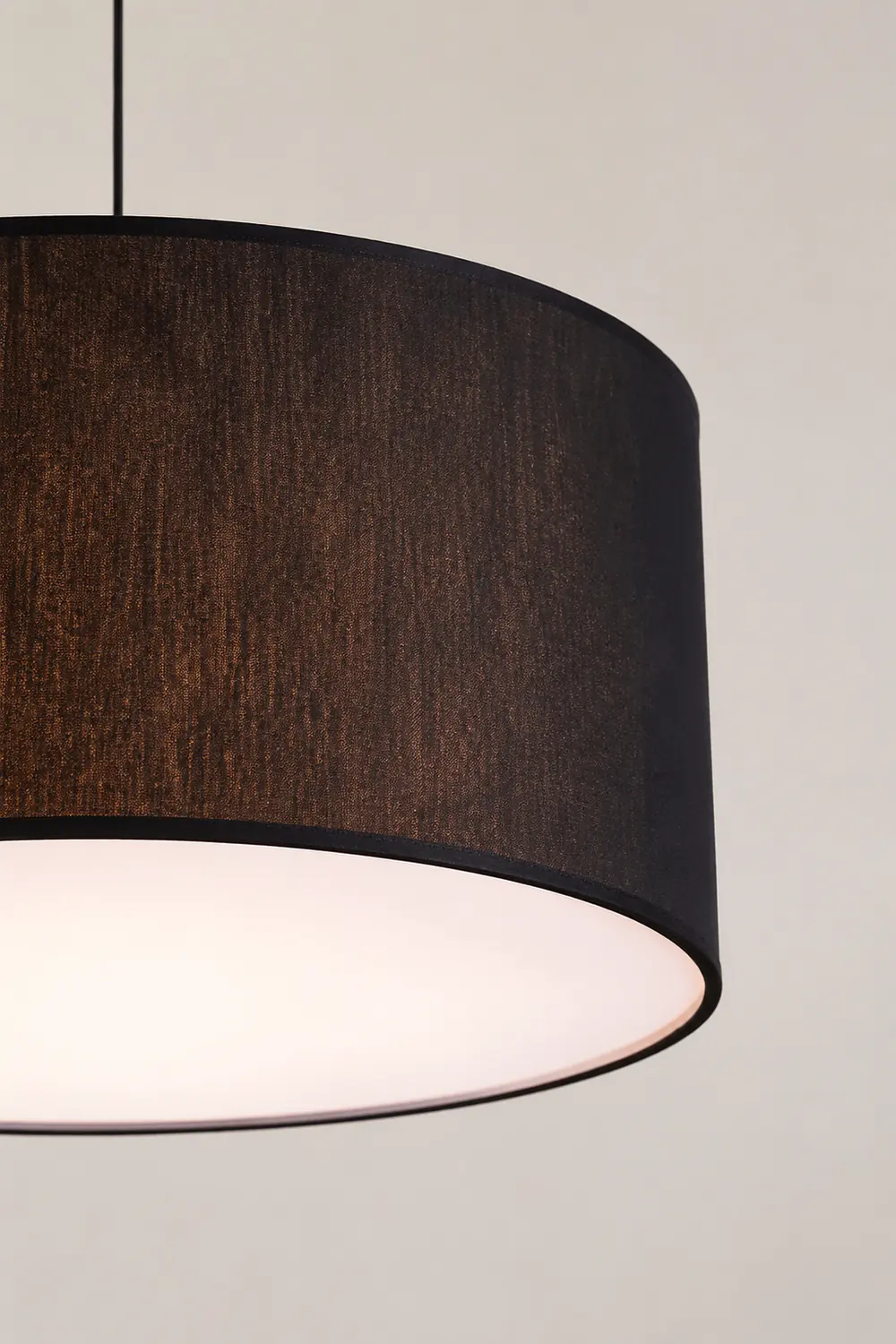 Renée Modern Fabric Drum Pendant Light Black/White Metal/Fabric - Lumpaz