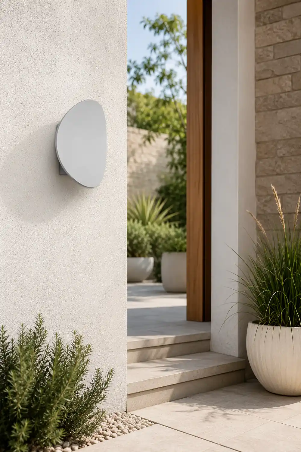 Orr Modern Minimalist Pebbles Shaped Metal/Acrylic Outdoor Waterproof Wall Lamp, Black/Gray - Lumpaz