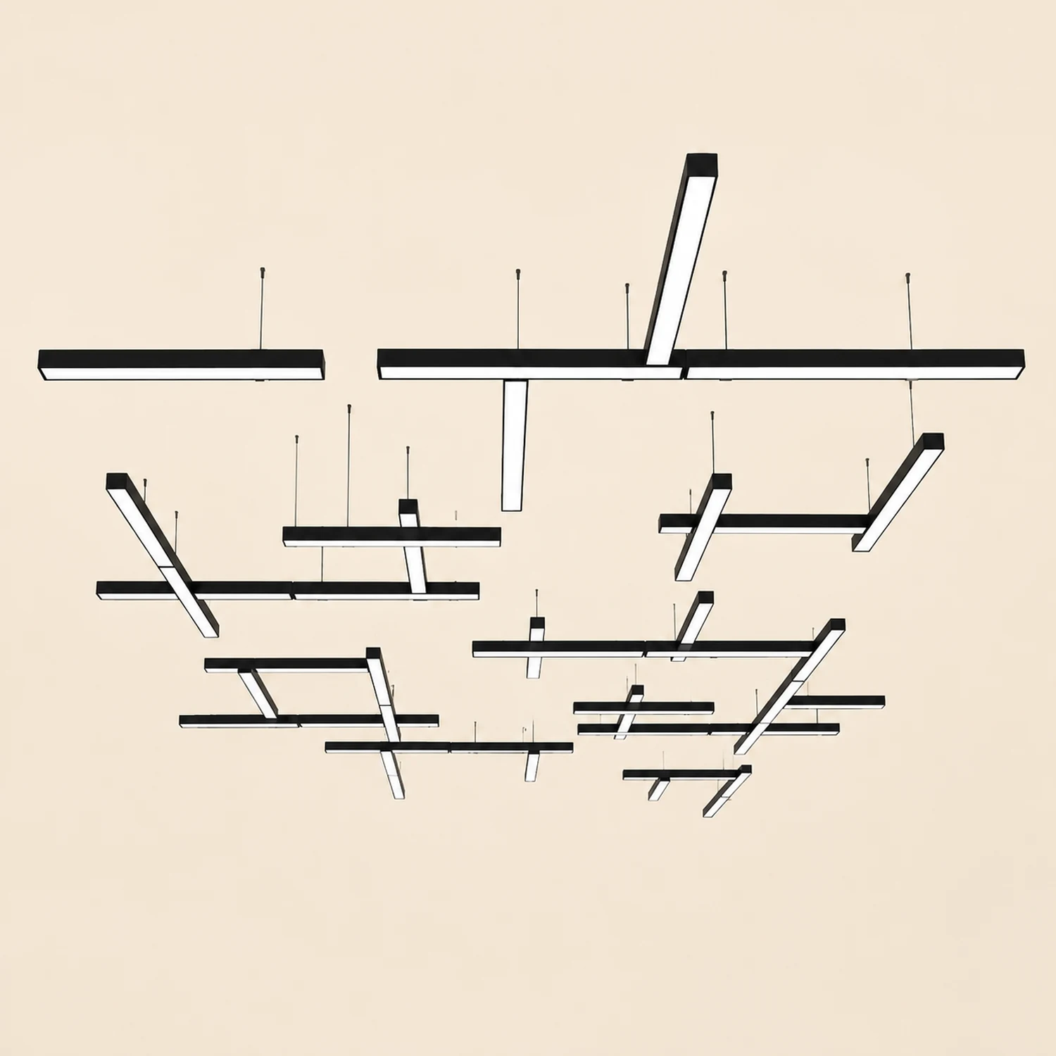 Edge Minimalist Rectangular LED Black Pendant Light Acrylic Office - Lumpaz
