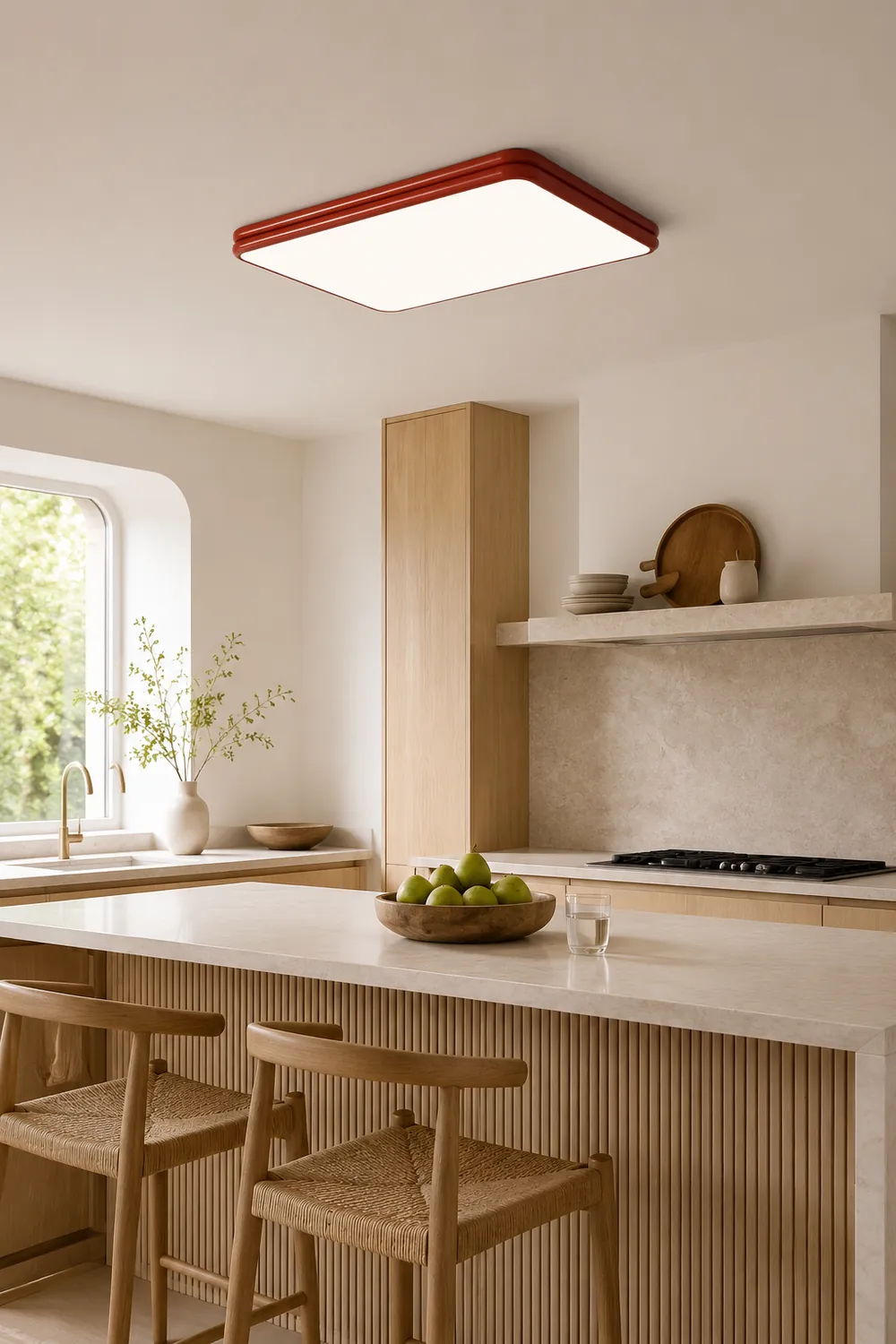 Valentina Retro LED Ceiling Lamp Red/Yellow Metal/Acrylic Living Room - Lumpaz