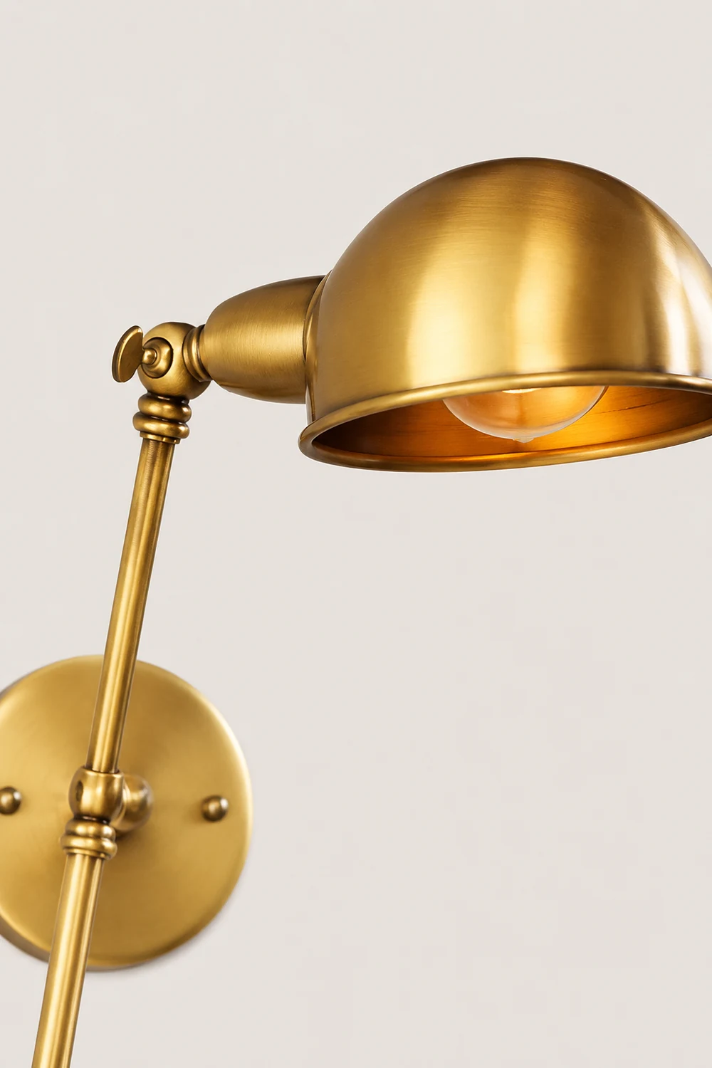 Brady Vintage Semi-sphere Metal Swing Arm Foldable Wall Lamp, Bronze - Lumpaz