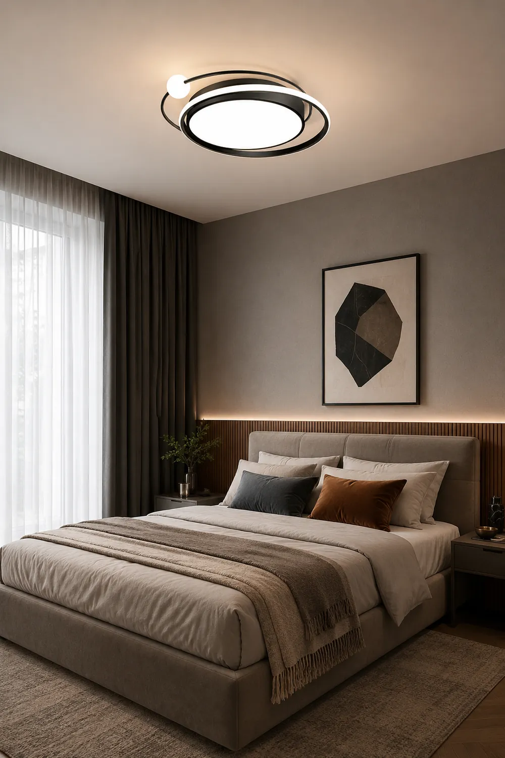 Lacey Modern Multi Orbit Flush Mount Ceiling Light, Black/Gold - Lumpaz