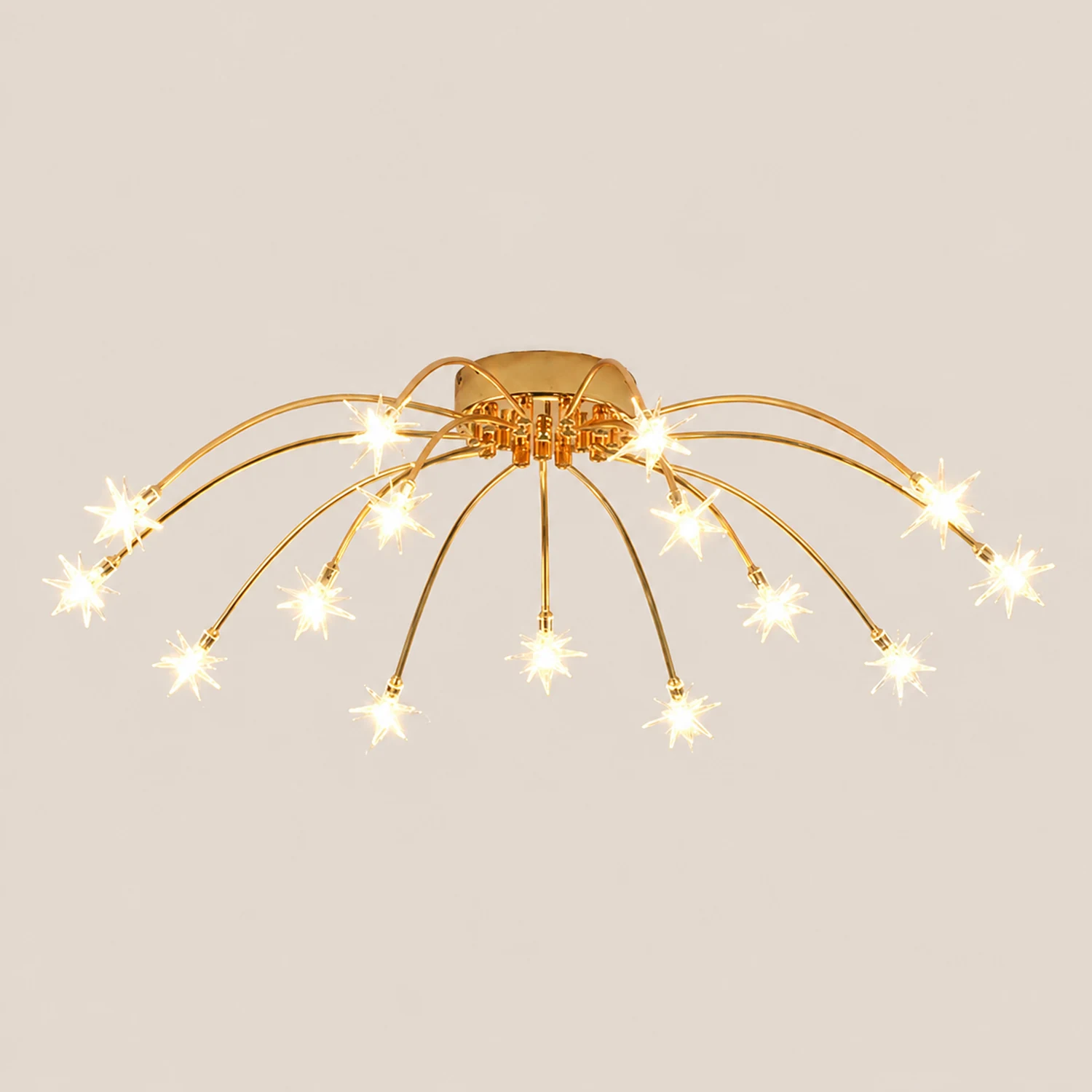 Madina Art Deco Starry Metal/Glass Flush Mount Ceiling Light Black/Gold/Chrome - Lumpaz