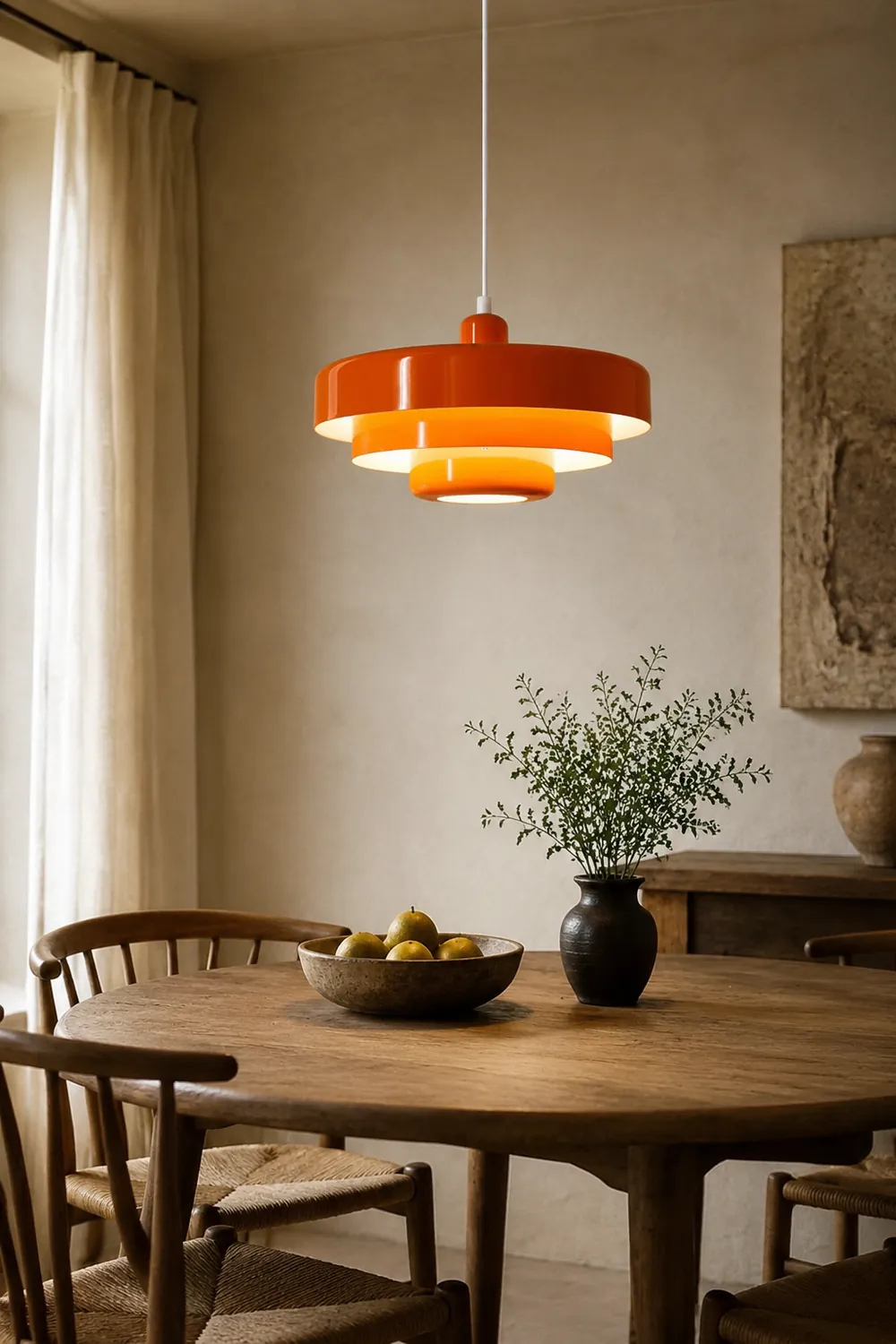 Morandi Modern LED Pendant Light OrangeMetal Living Room/Kitchen - Lumpaz