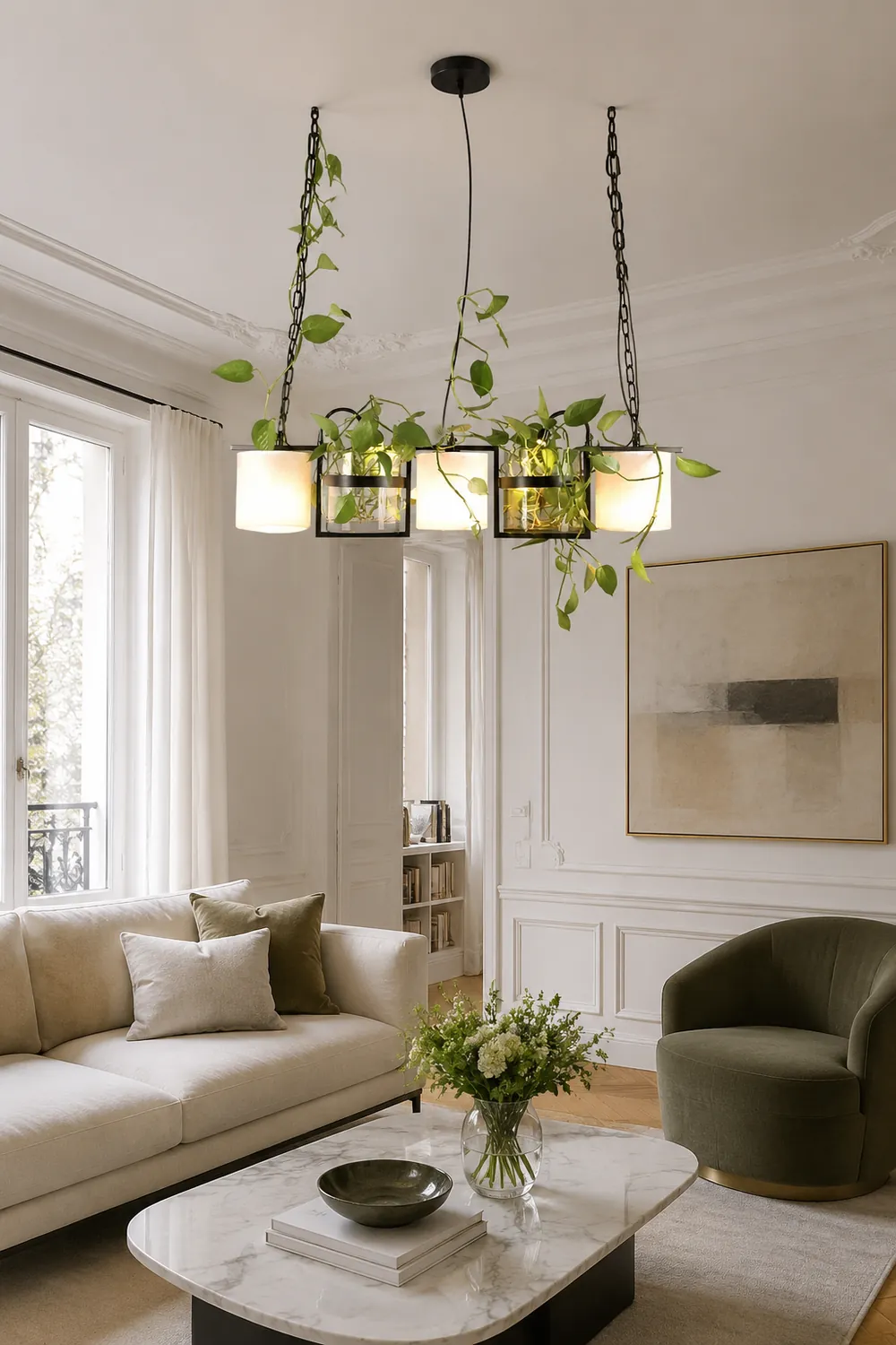 Nest Barrel Greenery Glass Pendant Light, Black - Lumpaz