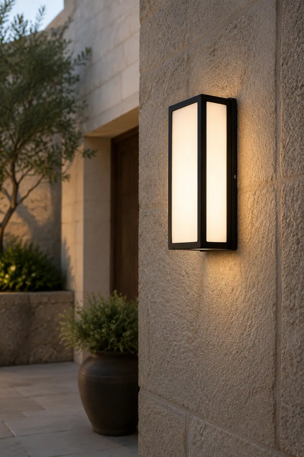Orr Modern Waterproof Metal Cross Outdoor Wall Lamp, Black - Lumpaz
