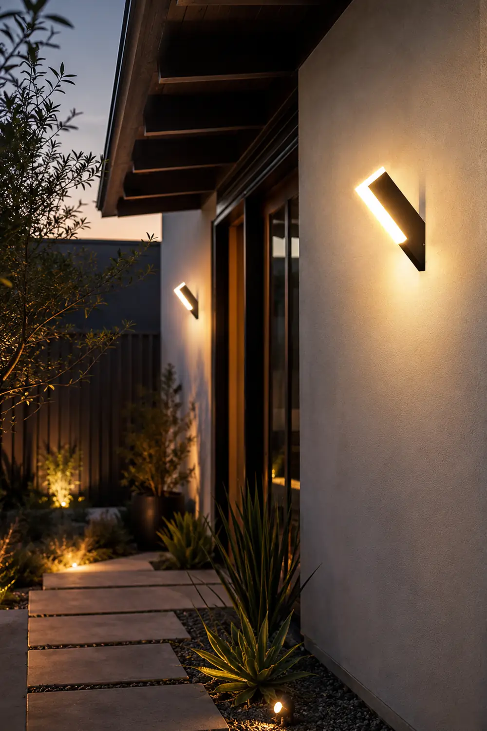 Orr Modern Geometric Acrylic Outdoor Wall Lamp, Black - Lumpaz