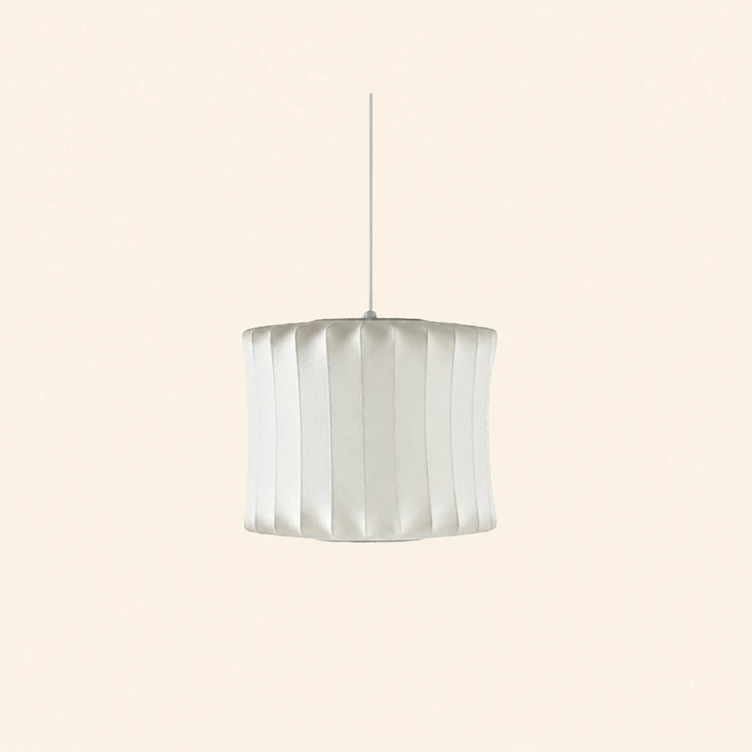 Renée White Single Pendant Light, Artificial Silk Shade, 6 Style - Lumpaz