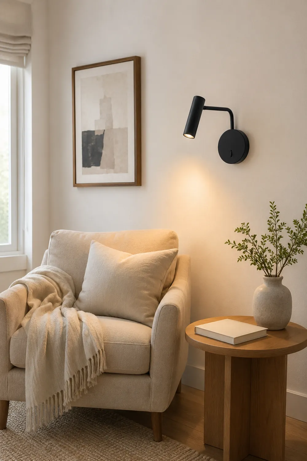 Orr Wall Lamps Swing Arm Modern, LED Spotlight, Black/White/Gold, Corridor - Lumpaz