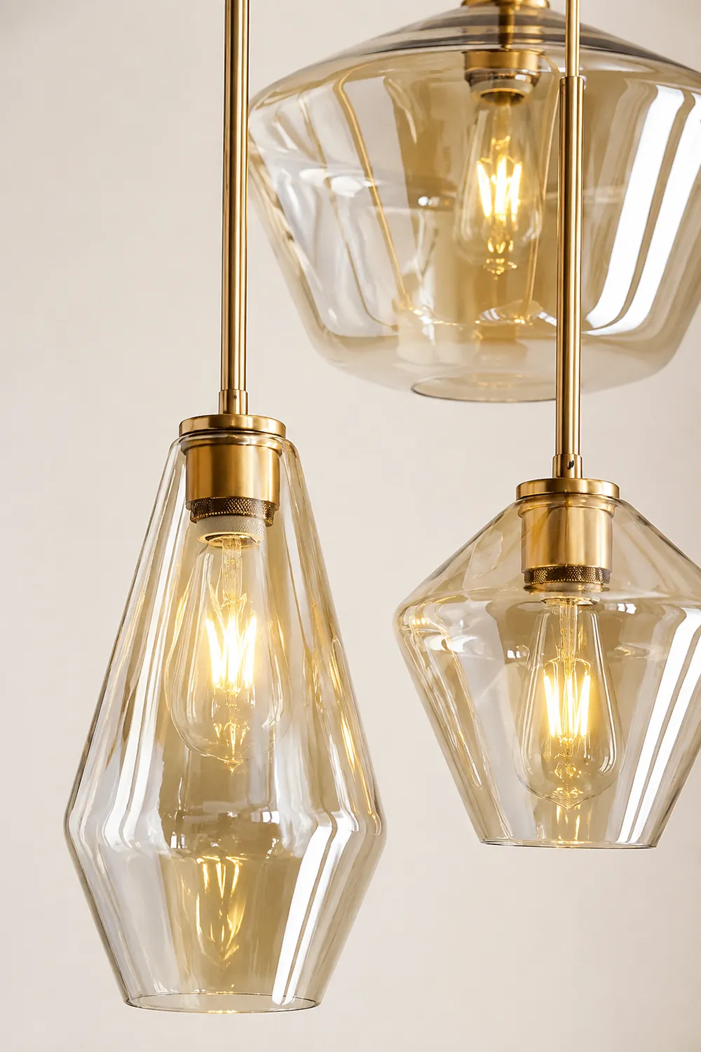 Hailie Pendant Light Clear Glass, Clear/Amber, Bedroom - Lumpaz
