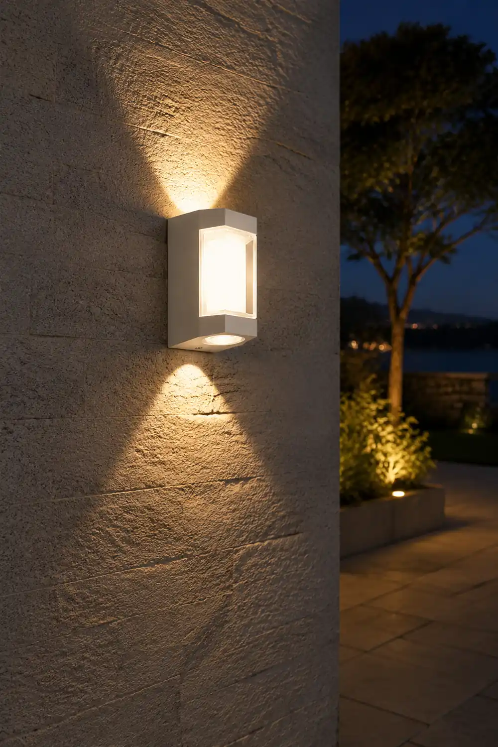 Orr Nordic Up Down Acrylic Outdoor Wall Lamp, White/Black - Lumpaz