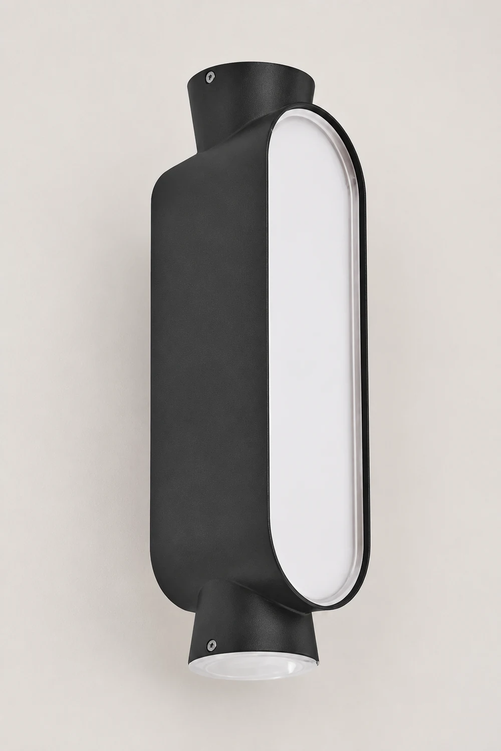 Pena Minimalist Up/Down Acrylic Outdoor Wall Lamp, Black/White - Lumpaz