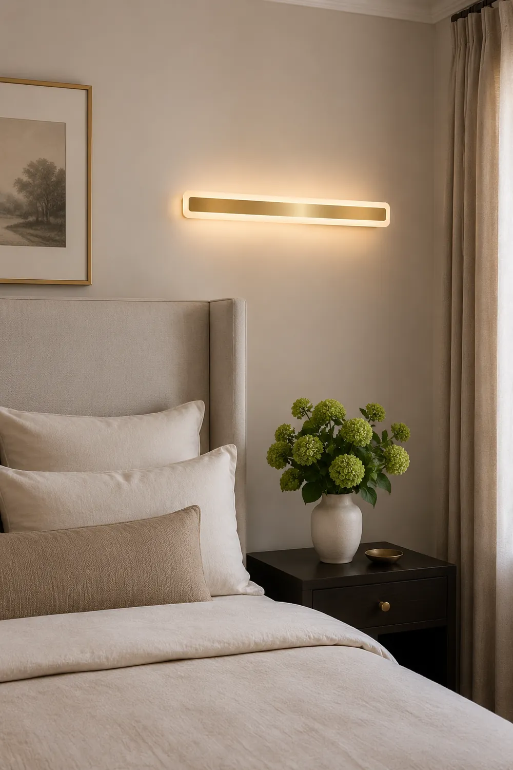 Leigh Modern Rectangular Vanity Mirror Front Wall Lamp, Gold - Lumpaz
