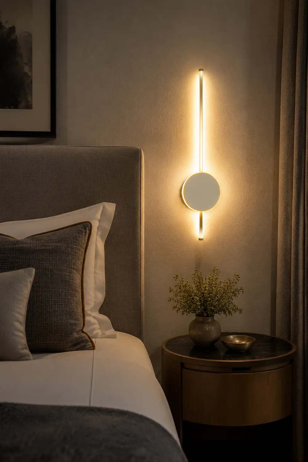 Edge Modern Round Linear Metal Wall Lamp, White/Black/Gold - Lumpaz