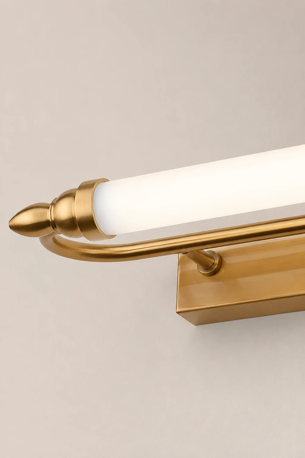 Leigh Retro Classic Metal/Acrylic Wall Lamp, Gold, Bathroom - Lumpaz