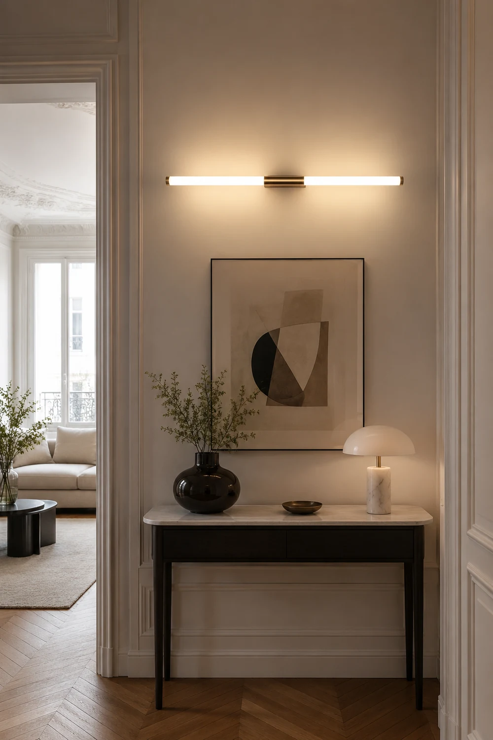 Leigh Minimalist Linear Metal Wall Lamp, Gold - Lumpaz