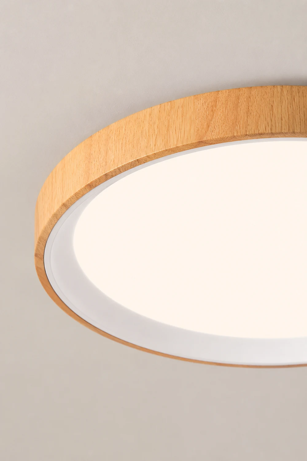 Quinn Modern LED Flush Mount Lighting White Wood/Acrylic Kitchen - Lumpaz