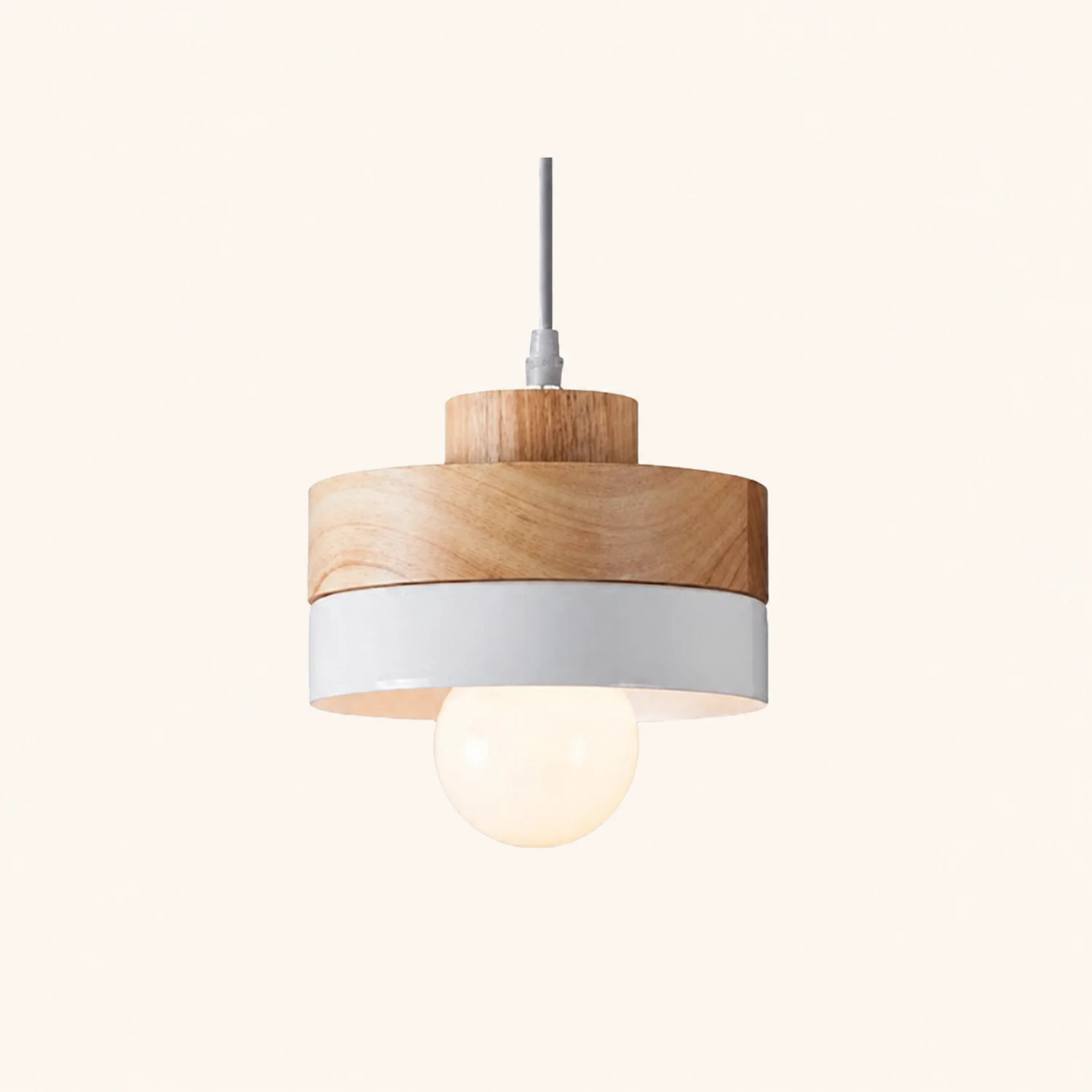 Morandi Modern Square Round Pendant Light Black White Metal Wood Living Room - Lumpaz