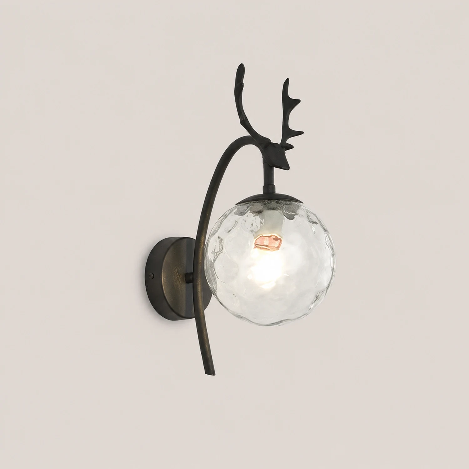 Valentina Modern Art-Deco Deer Bedside Wall Lamp, Black/Gold - Lumpaz