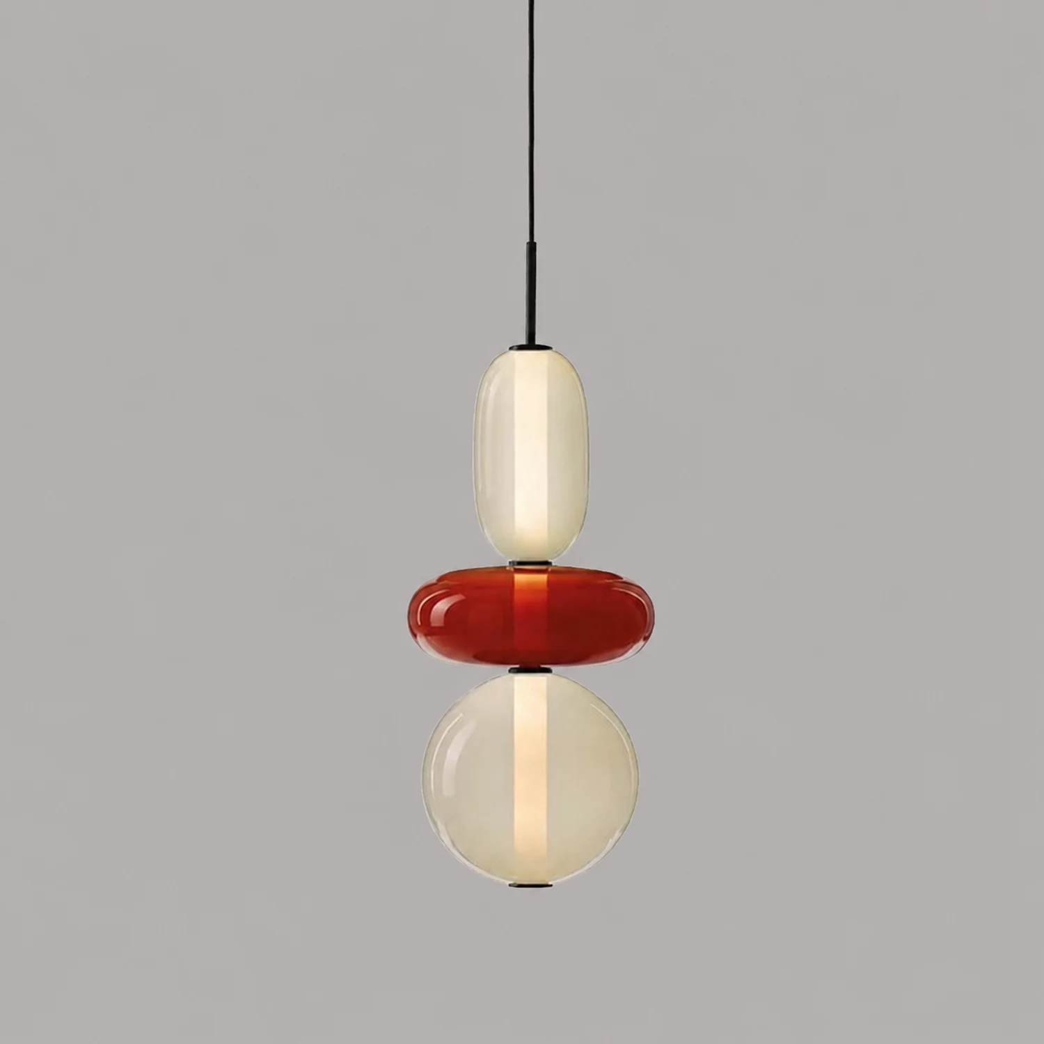 Morandi Modern Designer LED Pendant Light Bedroom Black White Red - Lumpaz