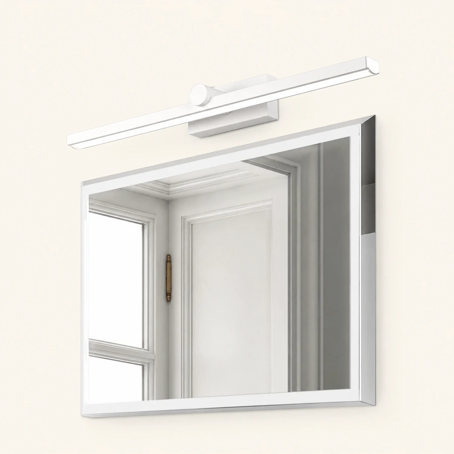 Leigh Nordic LinearMetal Mirror Front Vanity Wall Lamp, White - Lumpaz