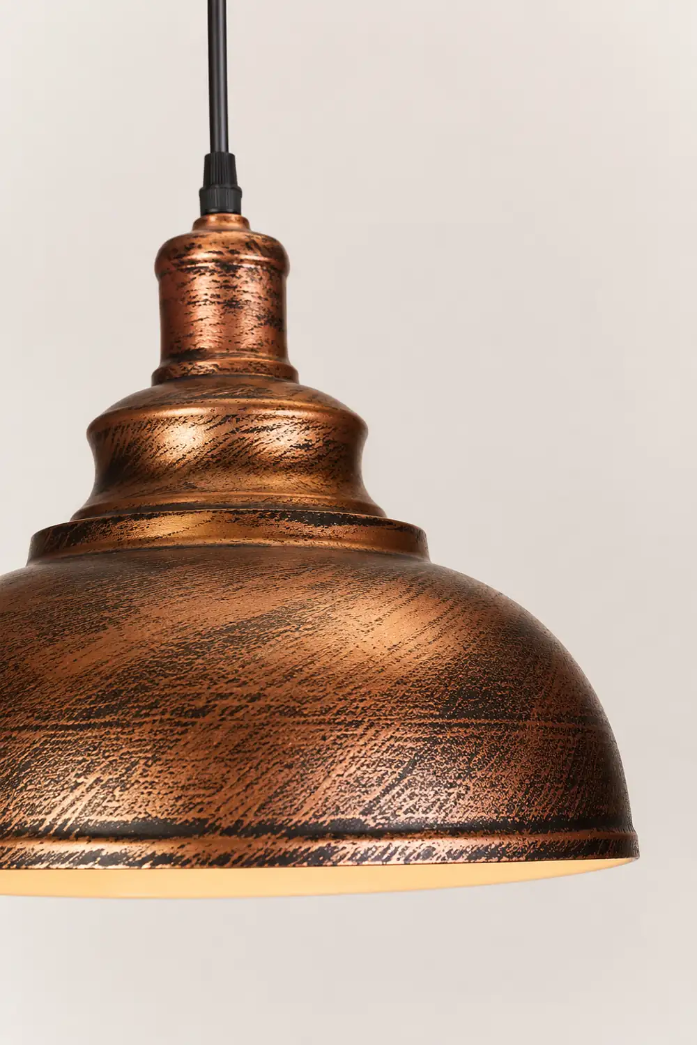 Cooley Pendant Light Dome Industrial, Metal, Black/White/Copper/Gray, Cafe - Lumpaz