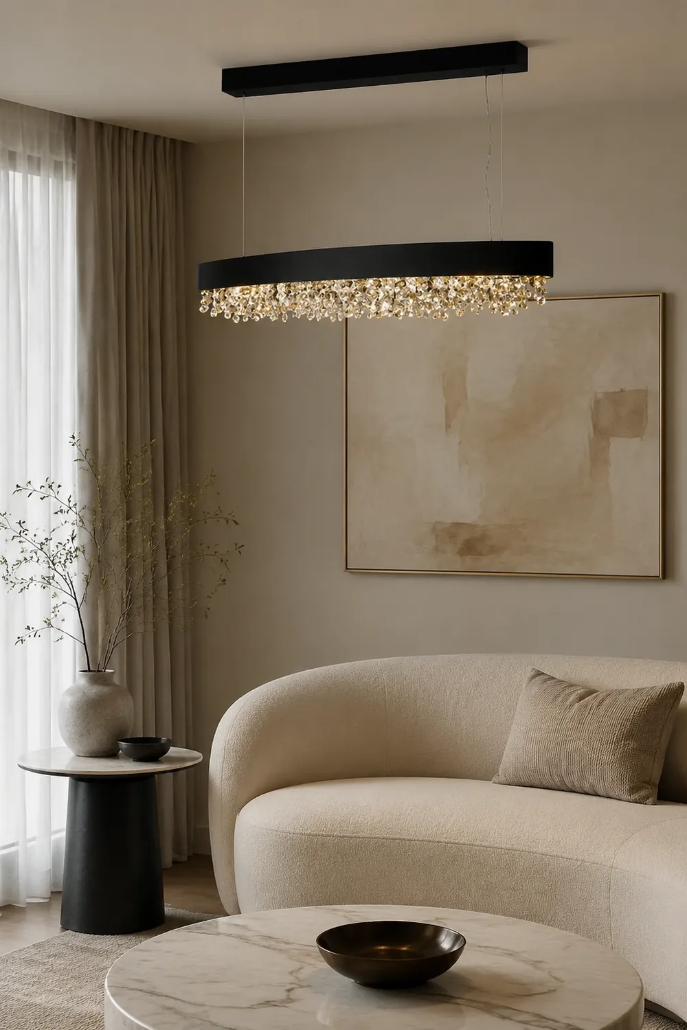 Marilyn Modern Crystal Pendant Light Black/White/Brown/Gold - Lumpaz