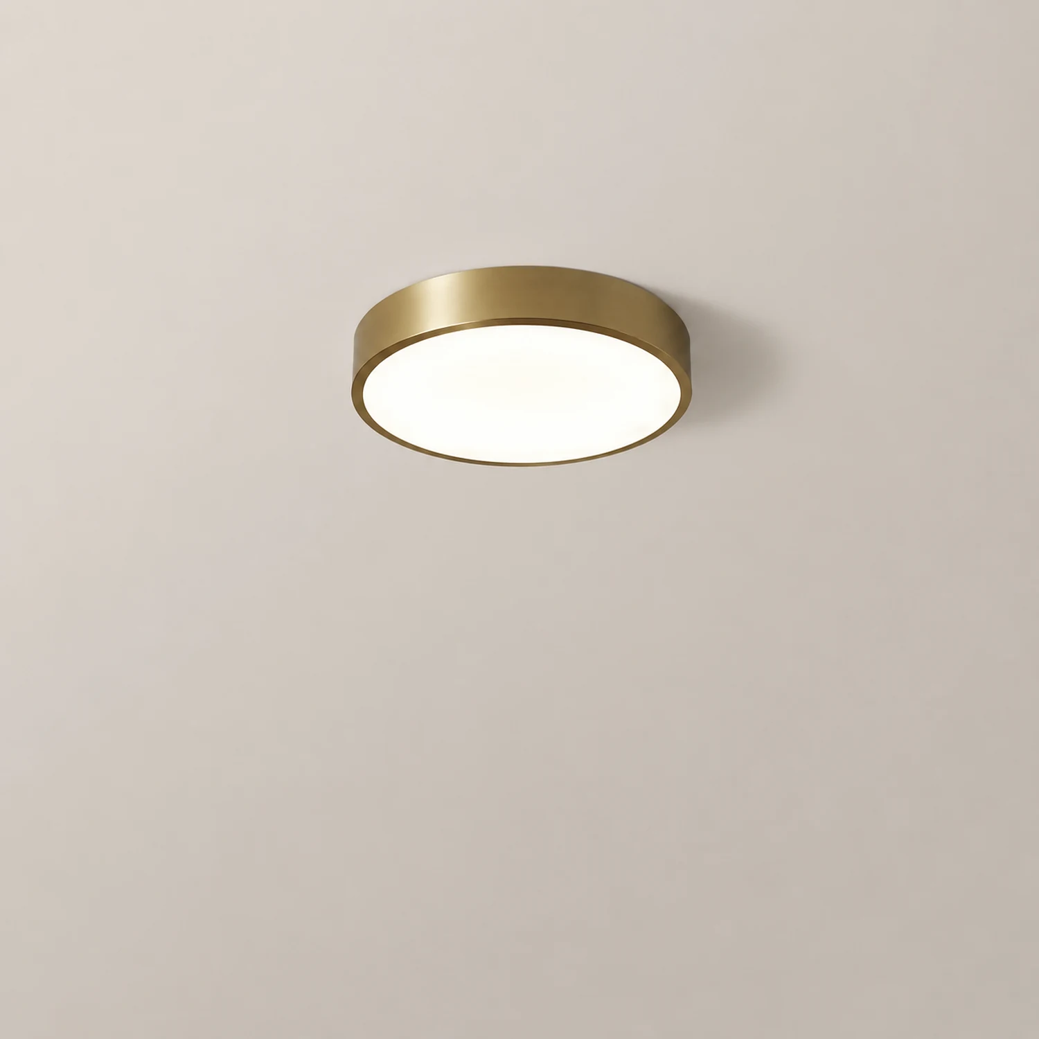 Quinn Nordic LED Gold Round Flush Mount Ceiling Light, Metal&Acrylic - Lumpaz
