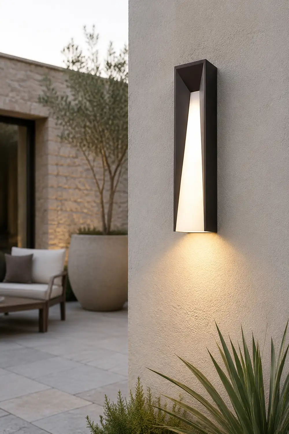 Orr Modern Rectangular Metal Outdoor Wall Lamp, Black/White - Lumpaz