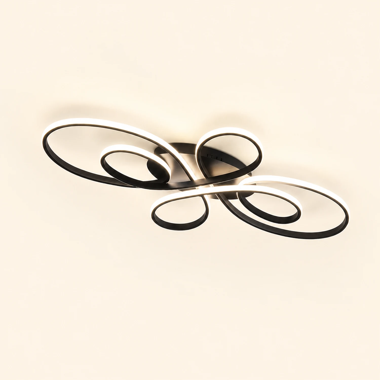 Lacey Modern LED Multi Rings Flush Mount Ceiling Light Brown/White - Lumpaz