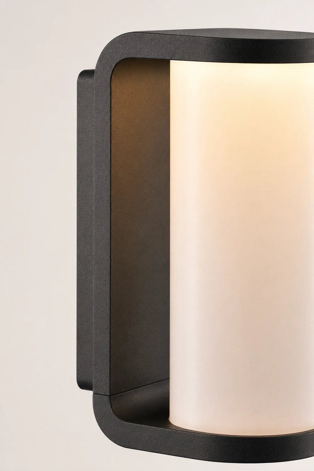 Orr Mondern Cylindrical Metal Outdoor Wall Lamp, Black - Lumpaz
