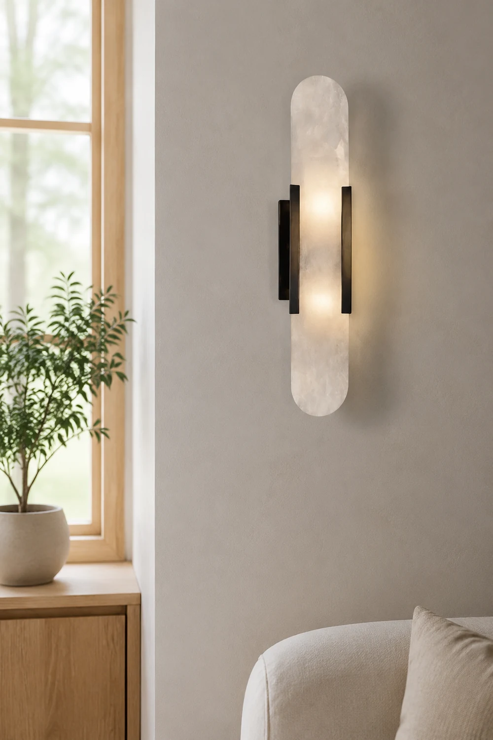 Chan Dolomite Wall Mounted Reading Light Sconces, Black & Gold - Lumpaz